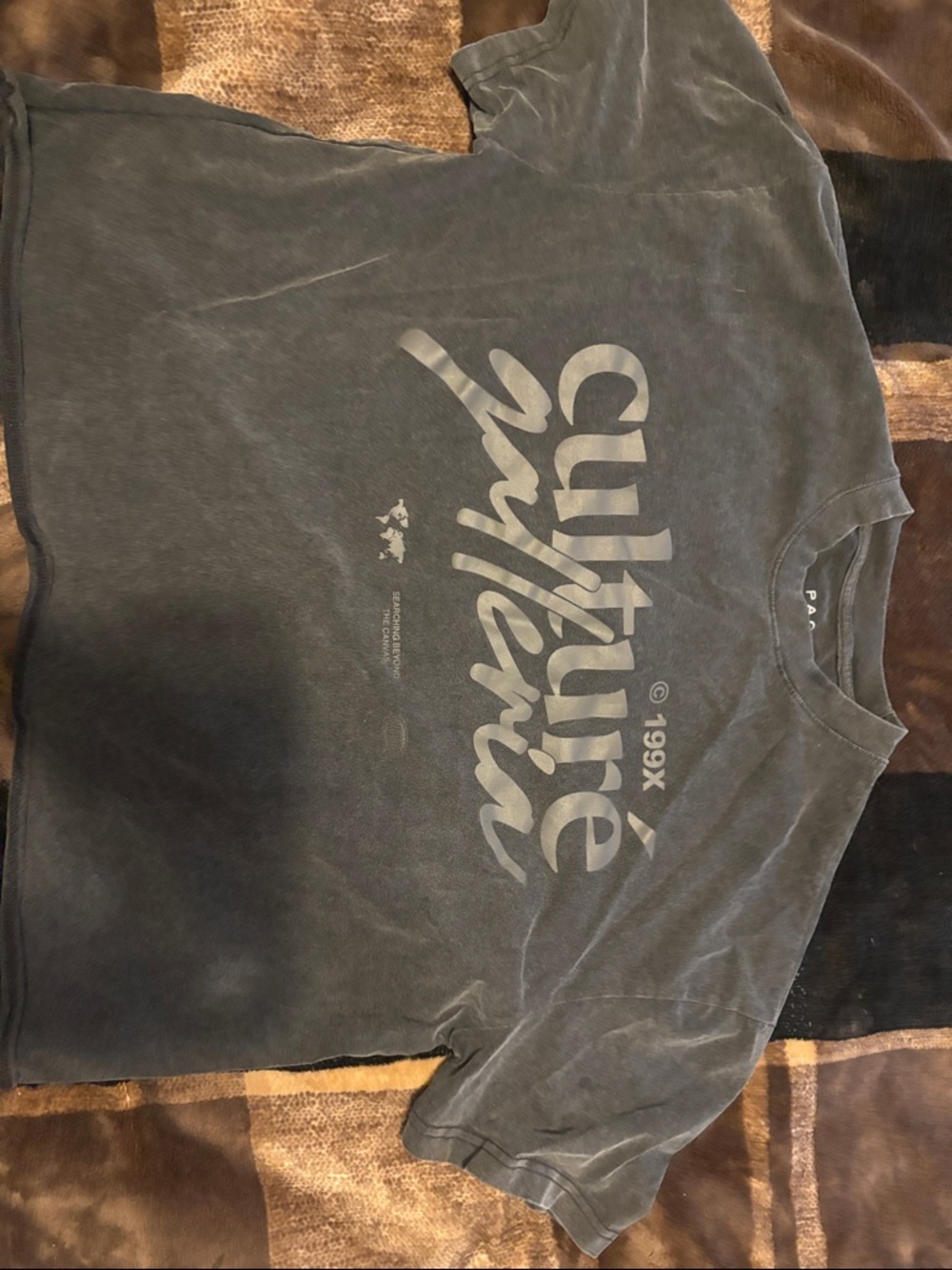 PacSun Short Sleeve Graphic Tee in Faded Charcoal Cropped